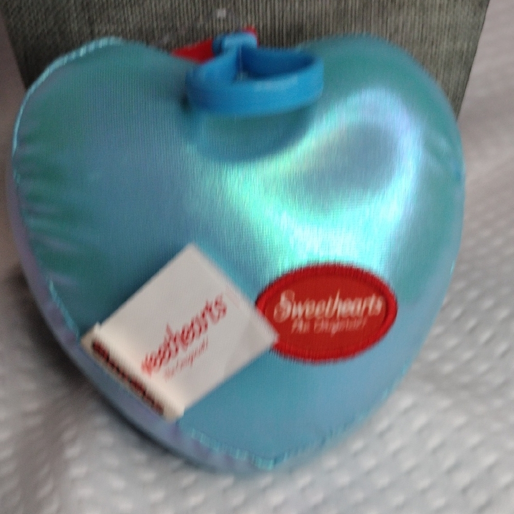 Sweethearts Blue Heart-Shaped Bag Charm with Red 'Soul Mate' Embroidery - Picture 4 of 5